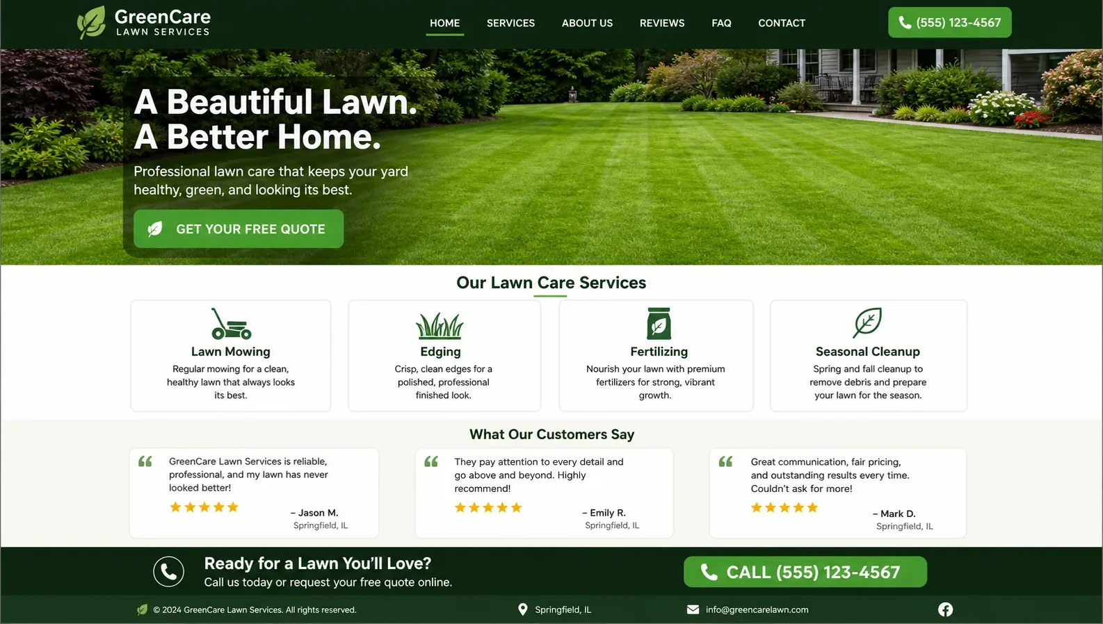 Lawn care website example